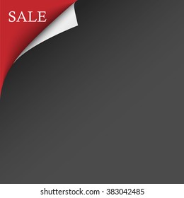 Black-red sale corner background. Vector EPS10