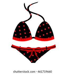 black-red siwmsuit with bow