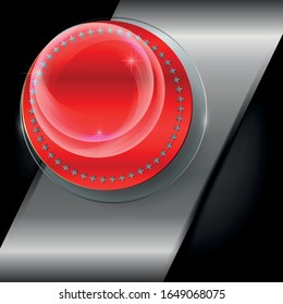 The black-silver square Background and red fantasy circle