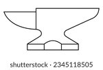 Blacksmith anvil icon heavy weight symbol, black smith anvil forge