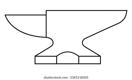 Símbolo de peso pesado de icono de yunque del herrero, forja de yunque del herrero negro