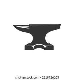 Blacksmith anvil icon shape symbol. Iron smith workshop logo. Blacksmith iron anvil foundry logo design.