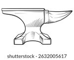 Blacksmith anvil isolated on white background. Vector illustration of anvil.