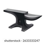Blacksmith anvil isolated on a white background. Vector realistic 3d illustration