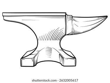 Blacksmith anvil isolated on white background. Vector illustration of anvil.