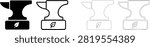 Blacksmith anvil with leaf logo vector illustration Editable