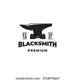 Blacksmith Anvil Logo Design Vector Template
