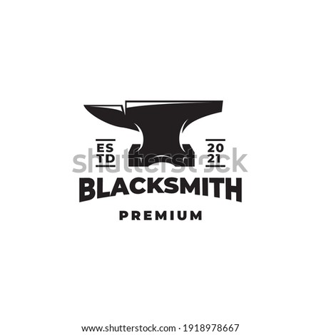 Blacksmith anvil logo design vector template