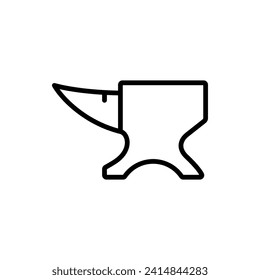 Blacksmith anvil vector icon. Designed in simple black style on white background. For design, web, mobile application.