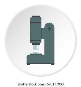 Blacksmith automatic hammer icon in flat circle isolated vector illustration for web