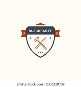 Vector premium con el logotipo de la placa de herrero