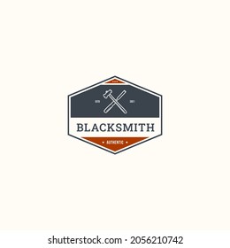 Vector premium con el logotipo de la placa de herrero