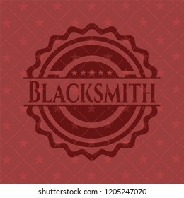 Blacksmith badge with red background