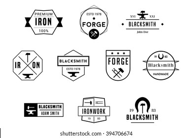 Blacksmith Badges Black Vector Logos