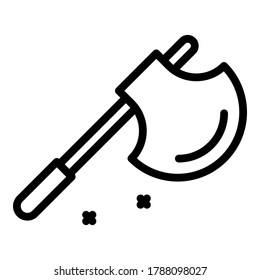 Blacksmith battle axe icon. Outline blacksmith battle axe vector icon for web design isolated on white background