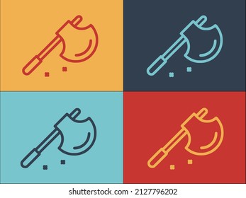 Blacksmith Battle Axe Logo Template, Simple Flat Icon Of Symbol,battle,ancient