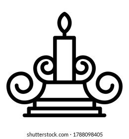 Blacksmith candle stand icon. Outline blacksmith candle stand vector icon for web design isolated on white background