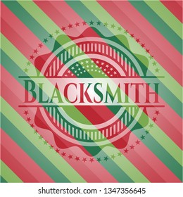 Blacksmith christmas colors style emblem.