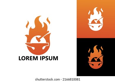 Blacksmith, Fire Iron Logo Template Design Vector