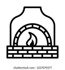 Blacksmith flat line icon. Metal work sign. Outline sign for mobile concept and web design, store