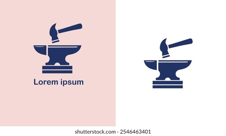 Blacksmith Forgemaster Metalsmith Smith unique logo design illustration