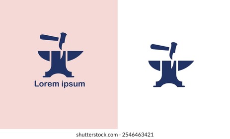 Blacksmith Forgemaster Metalsmith Smith unique logo design illustration