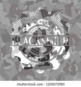 Blacksmith grey camouflage emblem