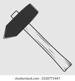 Blacksmith hammer isolated on white background. Vector illustration