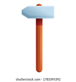 Blacksmith home sledgehammer icon. Cartoon of blacksmith home sledgehammer vector icon for web design isolated on white background