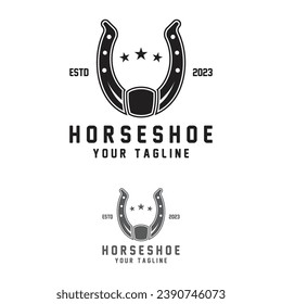blacksmith horseshoe stable logo vector illustration design. Horseshoe Logo, Cowboy Horse Vector, Icon Design Symbol Template