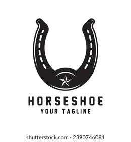 blacksmith horseshoe stable logo vector illustration design. Horseshoe Logo, Cowboy Horse Vector, Icon Design Symbol Template