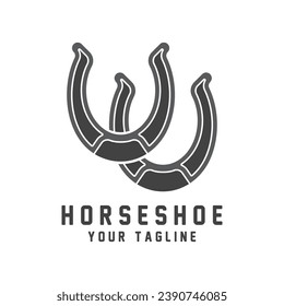 blacksmith horseshoe stable logo vector illustration design. Horseshoe Logo, Cowboy Horse Vector, Icon Design Symbol Template