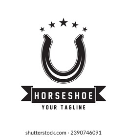 blacksmith horseshoe stable logo vector illustration design. Horseshoe Logo, Cowboy Horse Vector, Icon Design Symbol Template