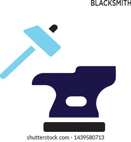 Blacksmith icon cultures concept symbol design