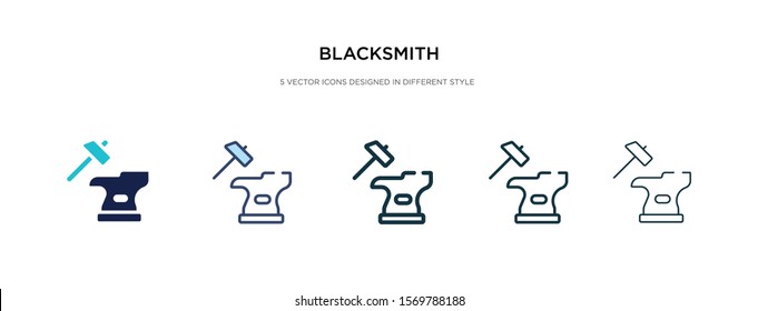 blacksmith icon in different style vector illustration. two colored and black blacksmith vector icons designed in filled, outline, line and stroke style can be used for web, mobile, ui