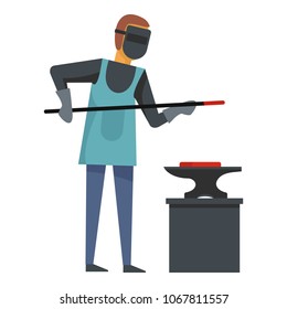 Blacksmith icon. Flat illustration of blacksmith vector icon for web