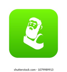 Blacksmith icon green vector isolated on white background