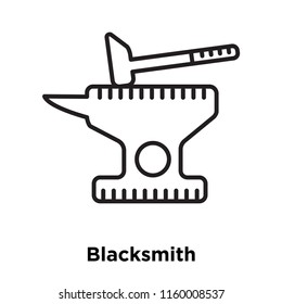 Blacksmith icon vector isolated on white background, Blacksmith transparent sign , sign and symbols in thin linear outline style