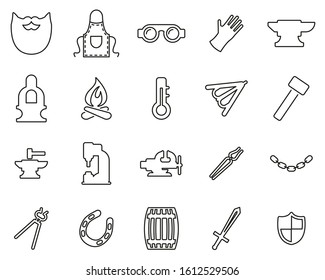 Blacksmith Icons Thin Line Set Big