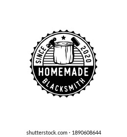 Blacksmith Iron Anvil Foundry Vintage Logo Design