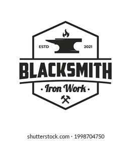 Blacksmith, Iron Work, Forge Logo Design Template 