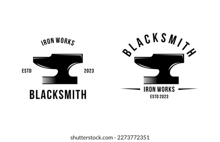 Emblemas de herrería y hierro para el diseño del logotipo
