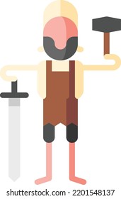 blacksmith isolated design element stock illustration. Vector on a white background