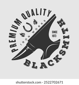 Modelo de design de logotipo Blacksmith. Ilustração vetorial