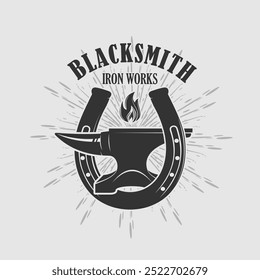 Blacksmith logo design template. Vector illustration