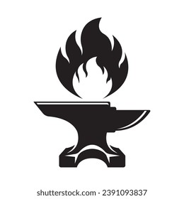 Blacksmith logo icon design vector illustration.