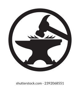 Blacksmith logo icon design vector illustration.