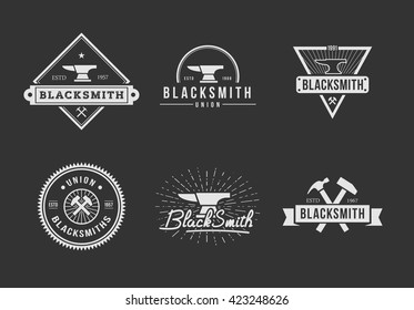 Blacksmith Logo Set Black