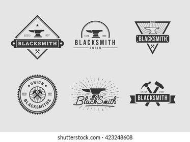 Blacksmith logo set white