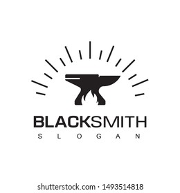 Blacksmith Logo Template Isolated On White Background